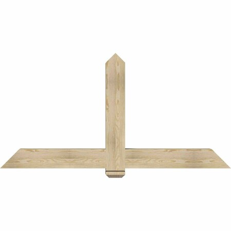 Ekena Millwork Eugene Rough Sawn Timber Gable Bracket, Douglas Fir, 72"W x 36"H x 6"D x 6"F, 12/12 Pitch GBW072X36X0606EUG00RDF